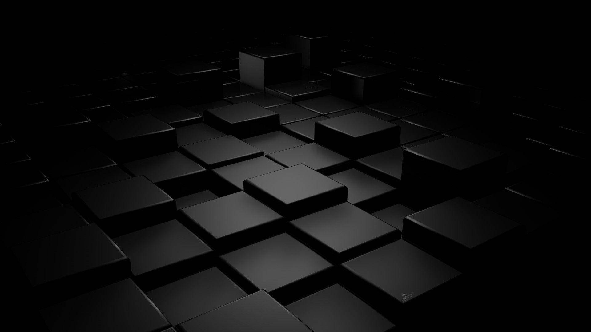 Plain Black Cubes Background