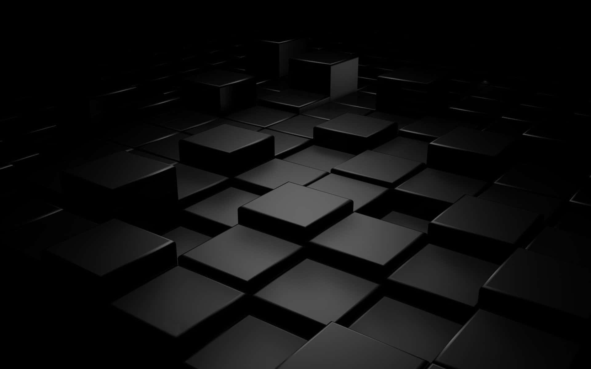 Plain Black Desktop Cubes Background