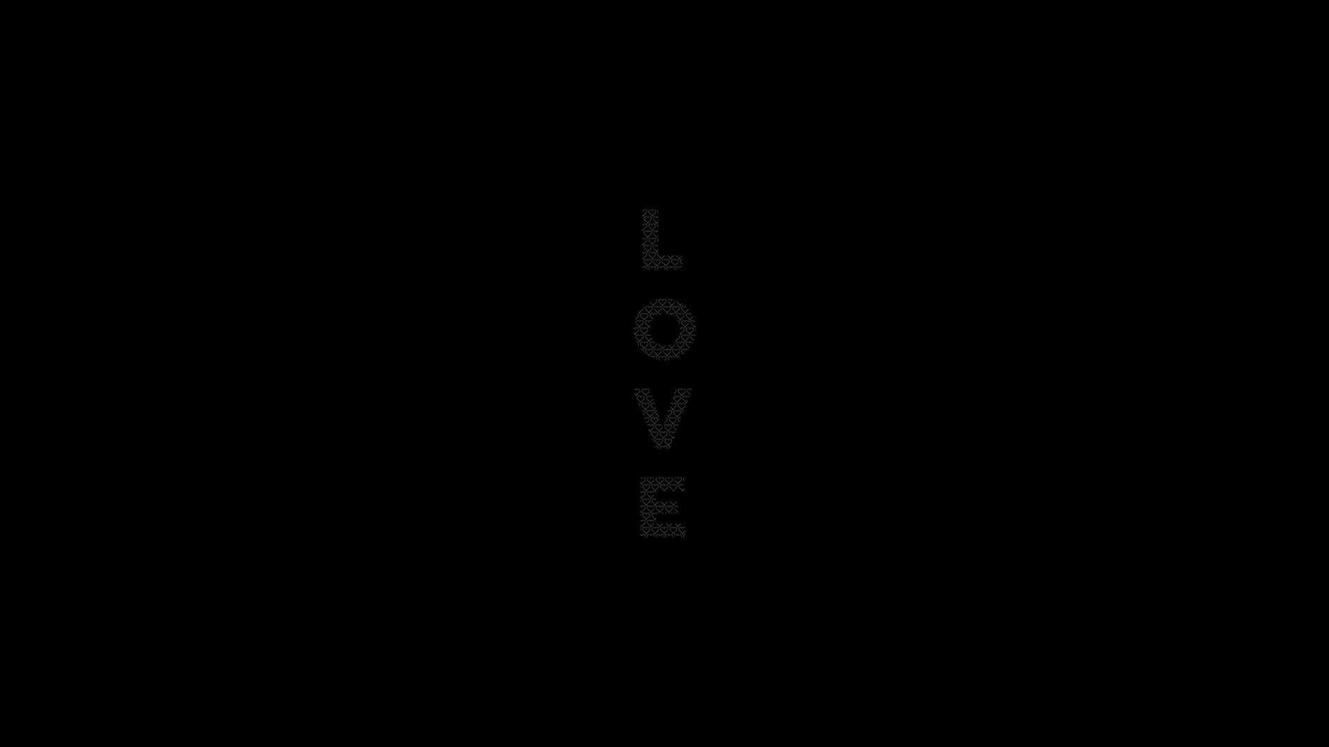 Plain Black Desktop With Love Background