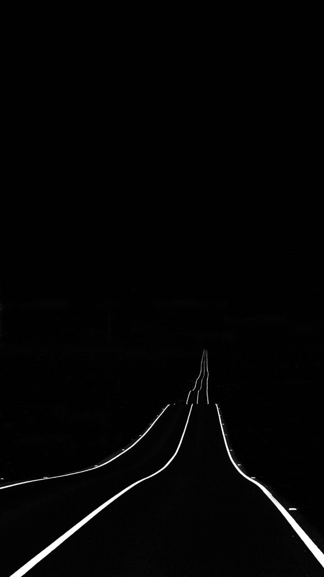 Plain Black Iphone Minimalist Highway Background