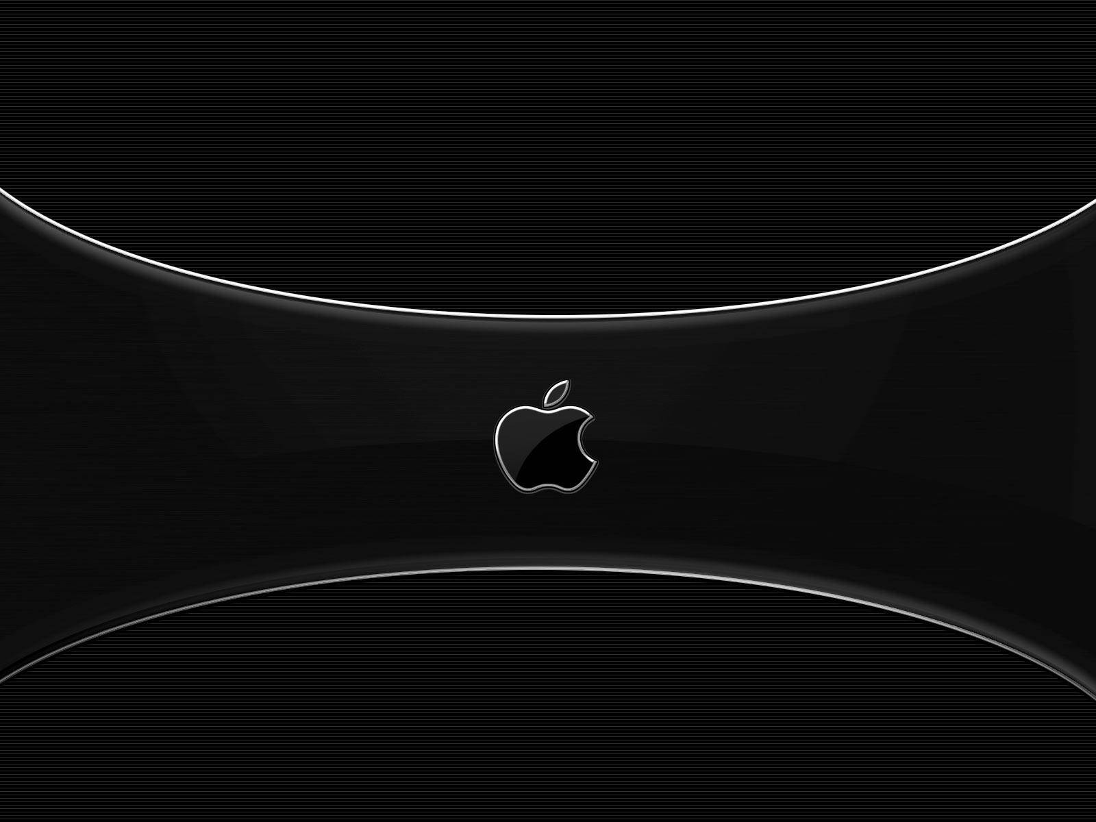 Plain Black With Apple Logo Background