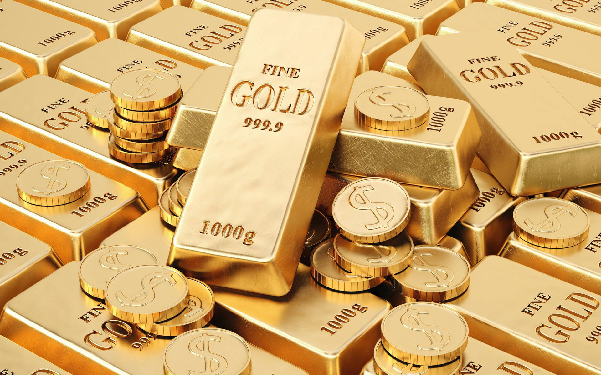 Plain Gold Bars With Markings