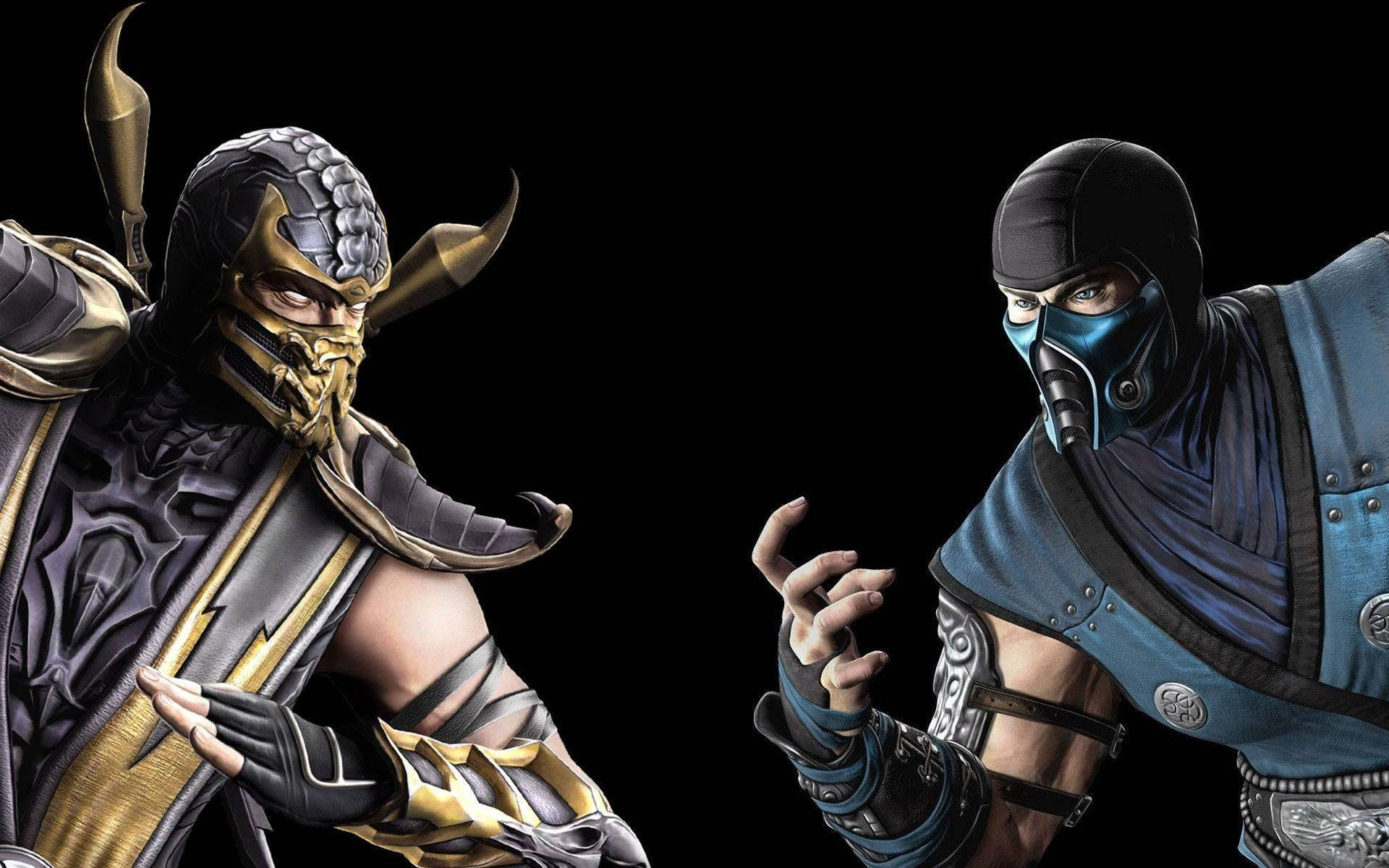 Plain Mortal Kombat Scorpion Vs Sub Zero Background