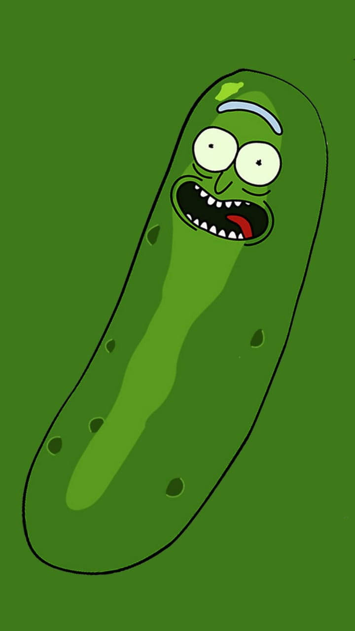 Plain Pickle Rick Green Background