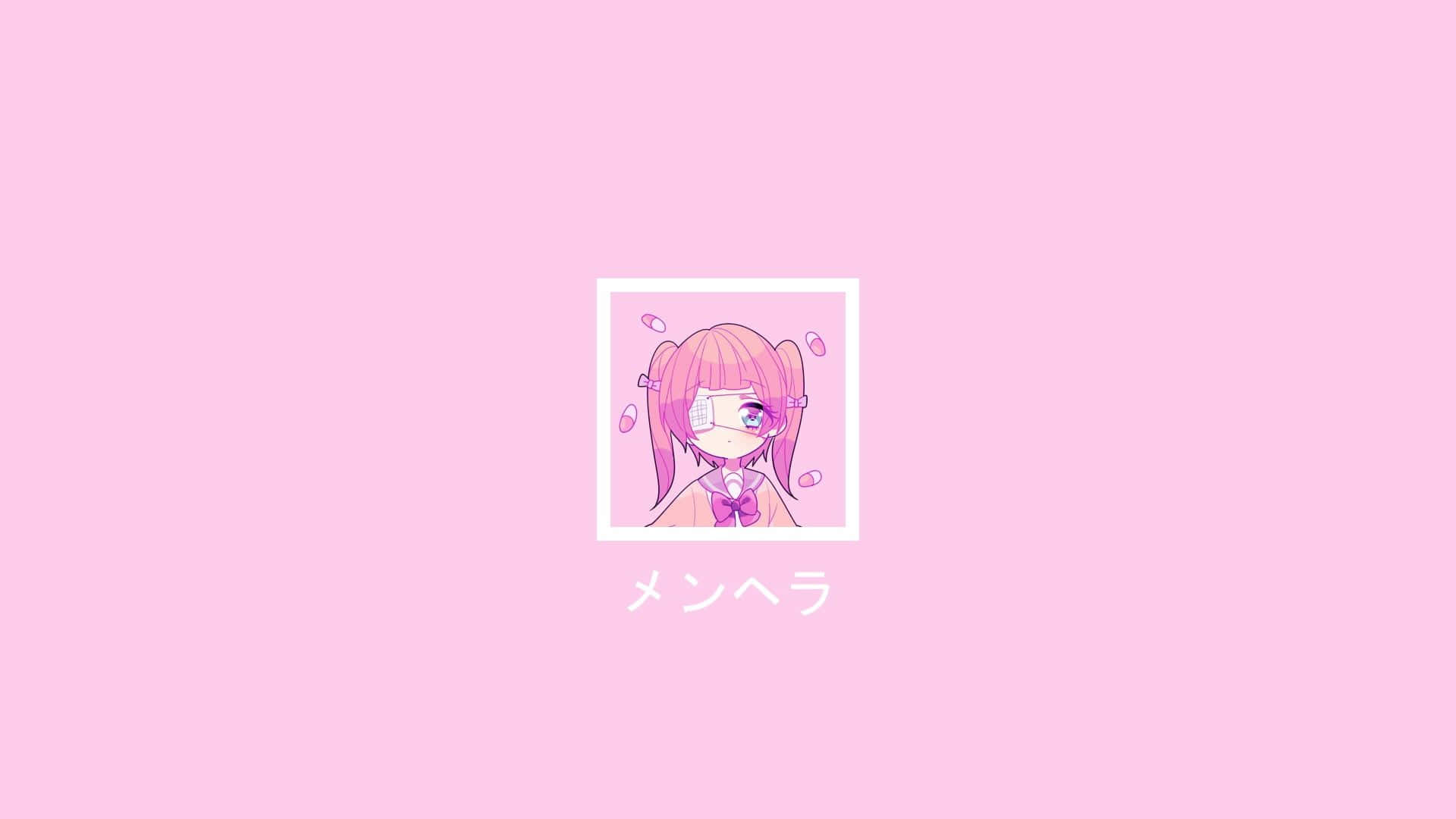 Plain Pink Anime Girl Desktop Background