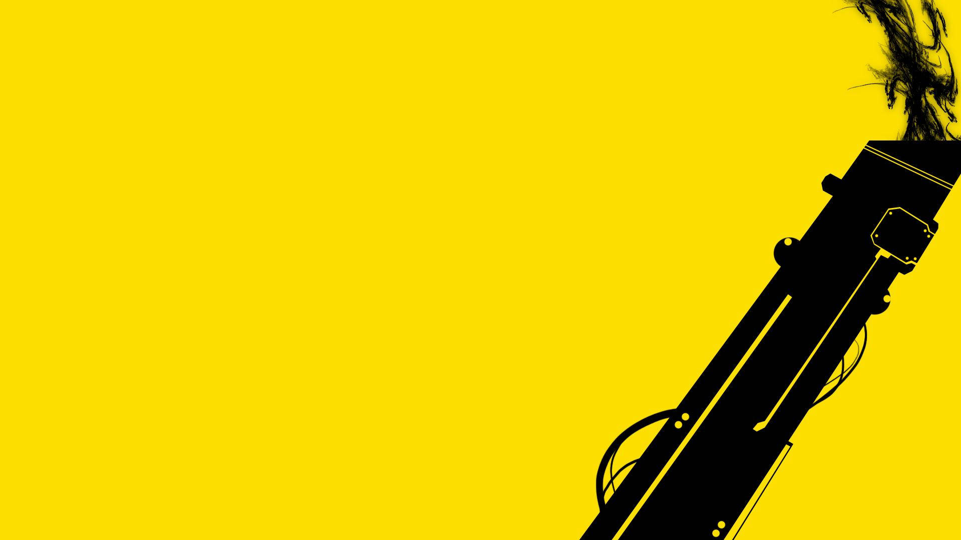 Plain Yellow And Black Gun Desktop Background