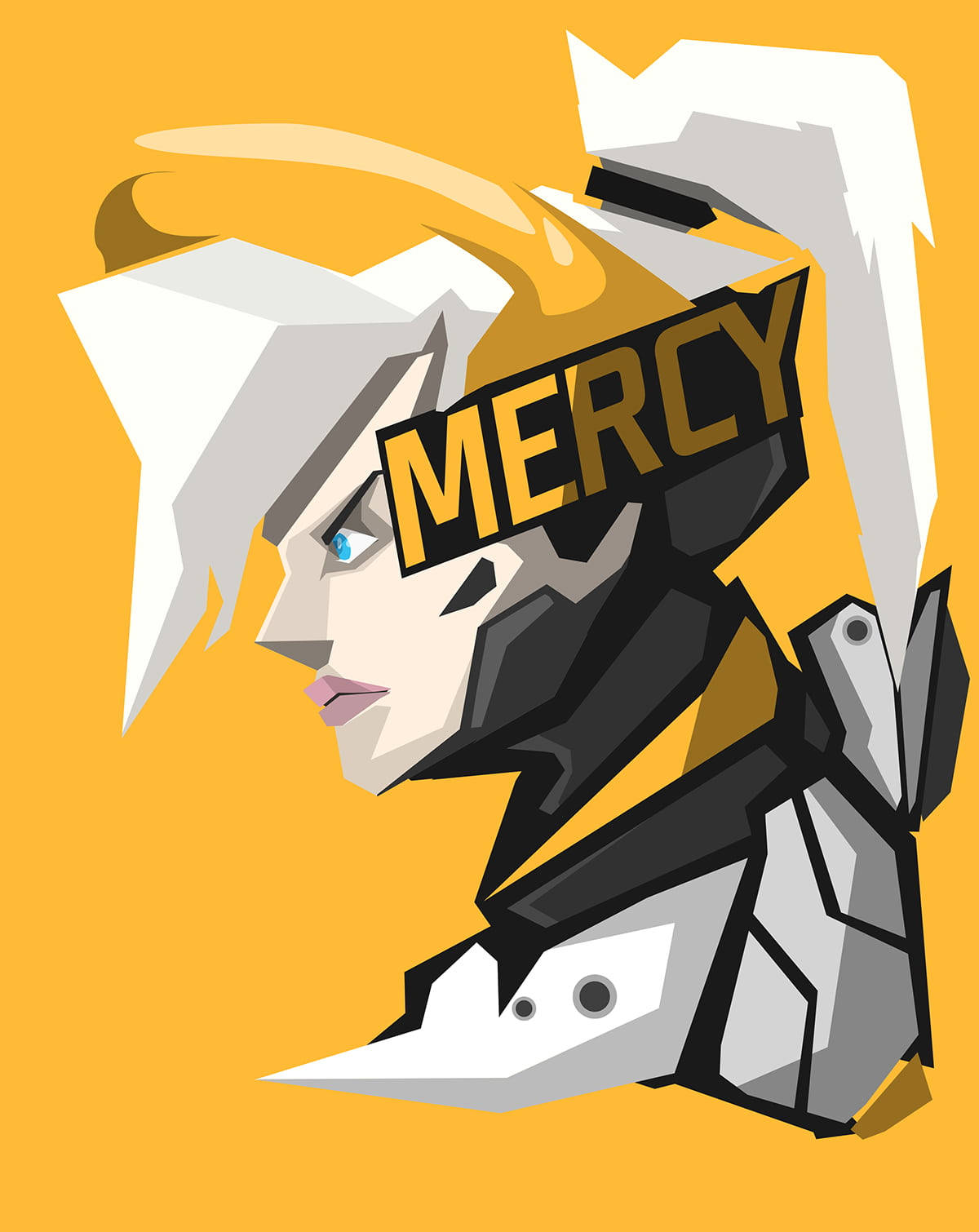 Plain Yellow Iphone Mercy Vector Art Background