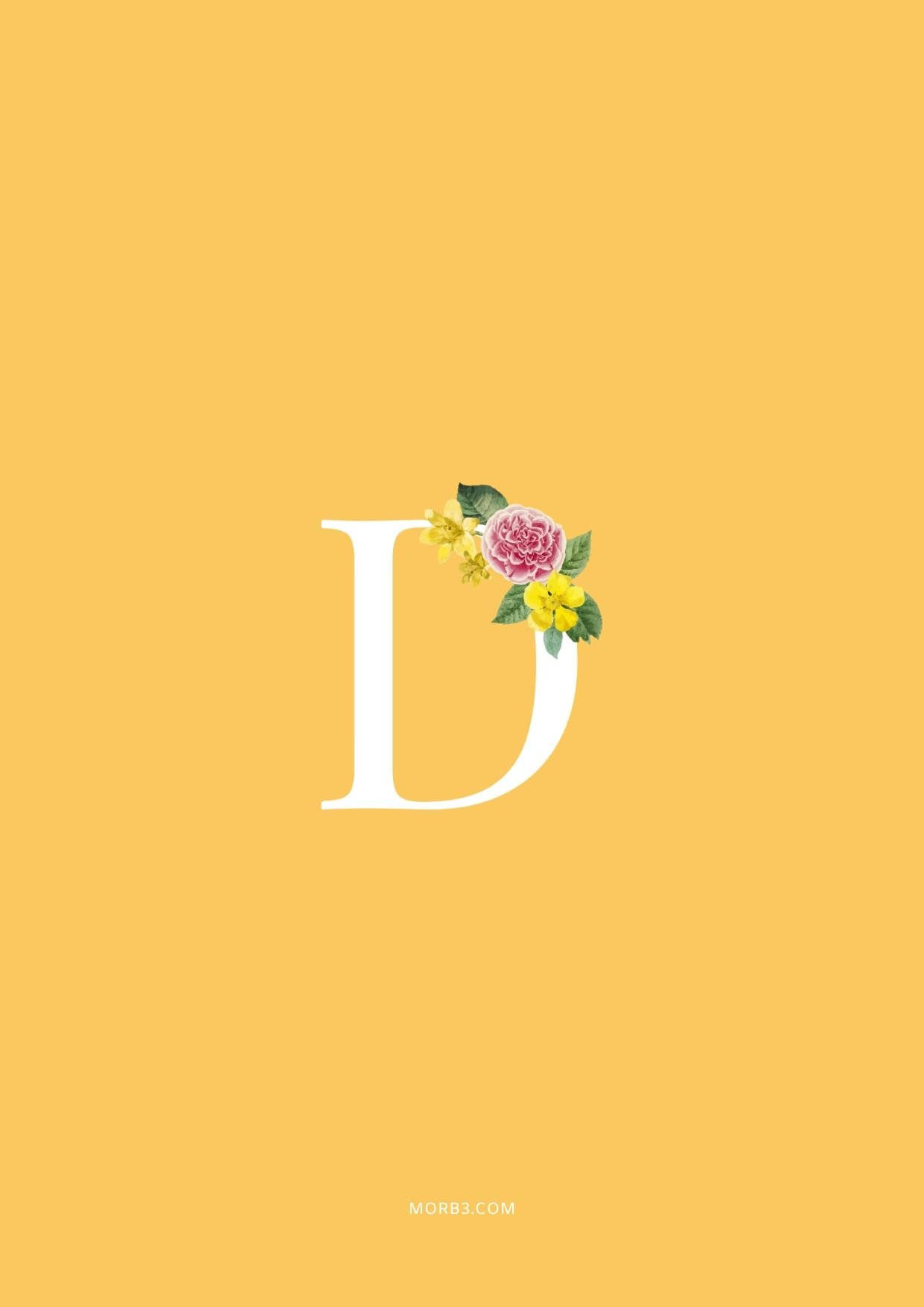 Plain Yellow Letter D Background