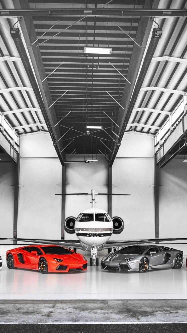 Plane Hangar Lamborghini Galaxy Background