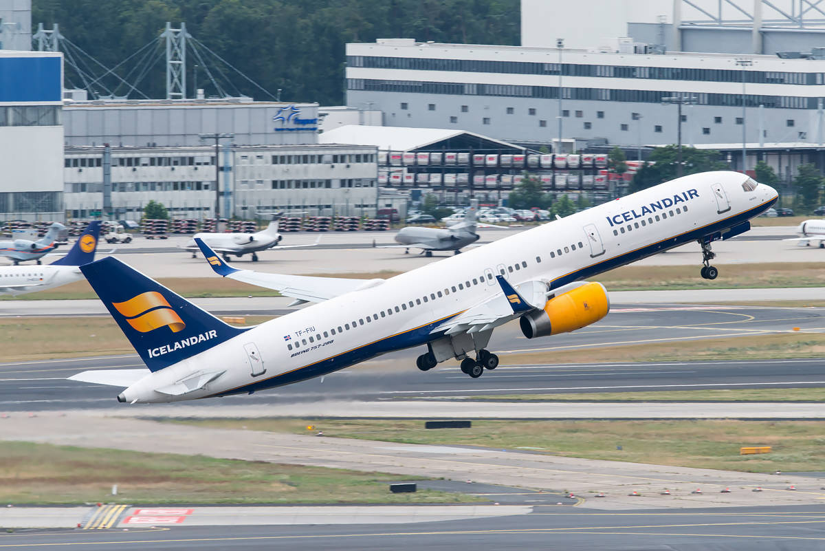 Plane Of Icelandair Aviation Background