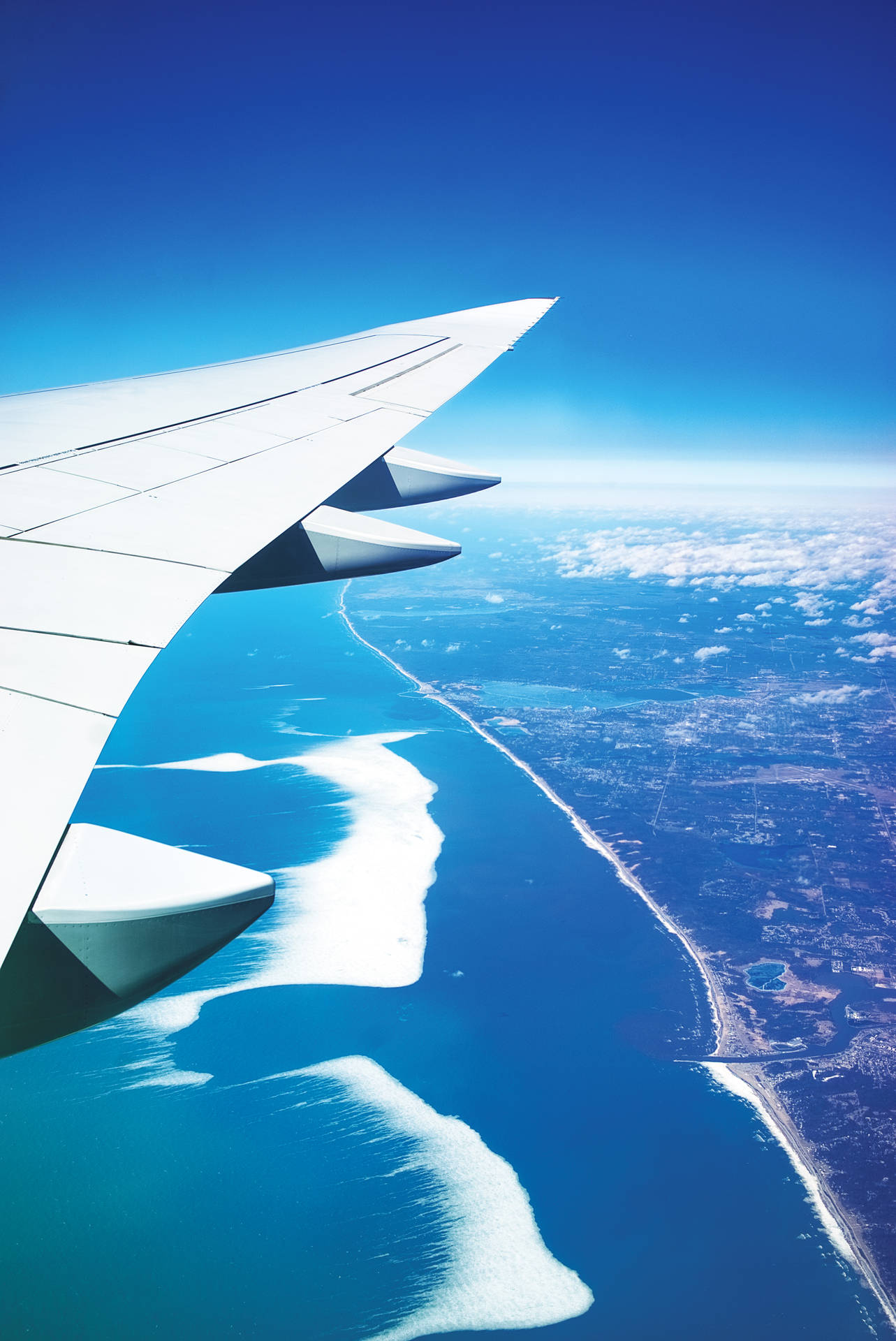 Plane Wing Coast View Background
