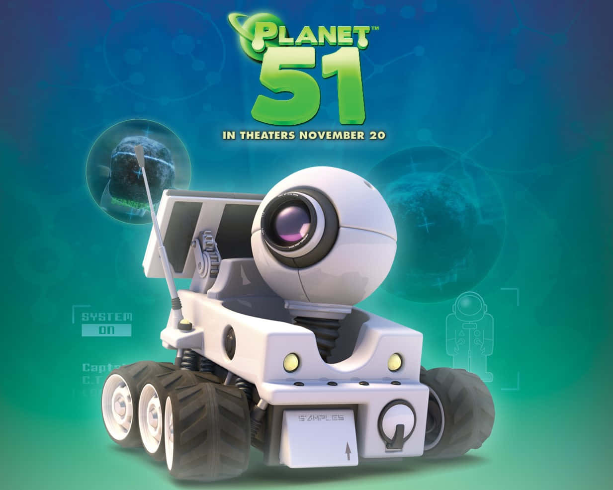 Planet 51 Car Robot Rover Background