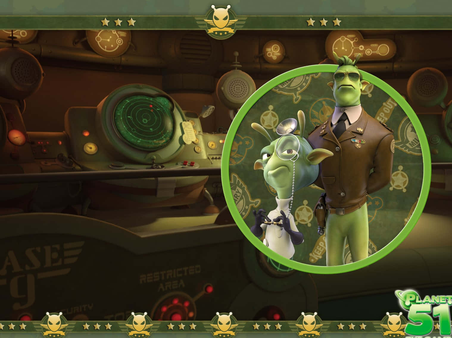 Planet 51 General And Prof. Kipple Background