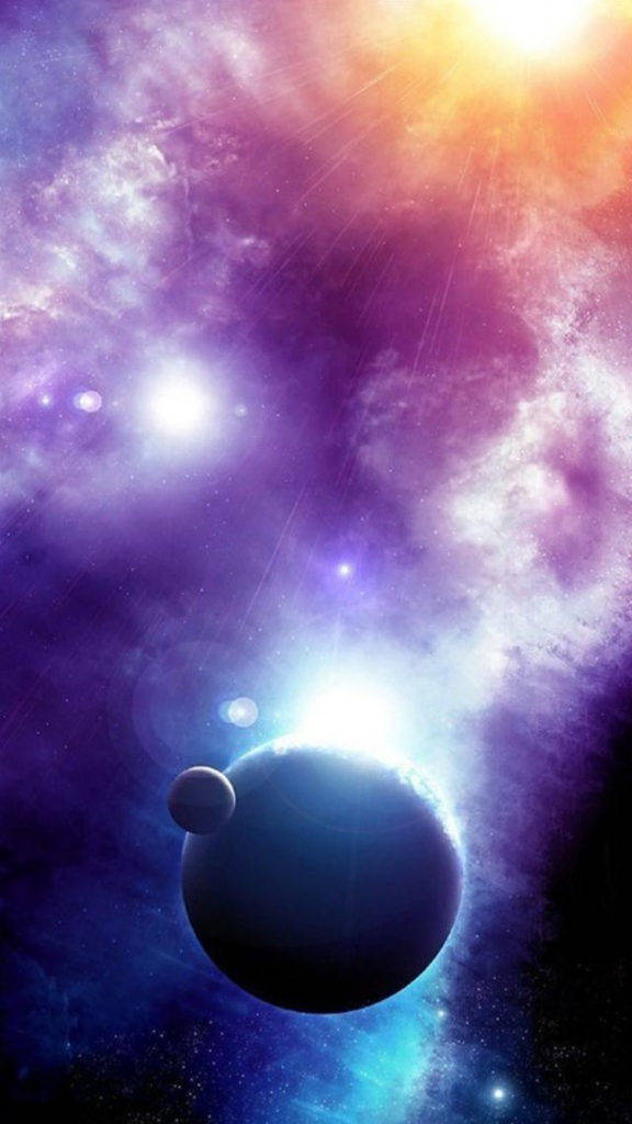 Planet And Moon Iphone 8 Space Background