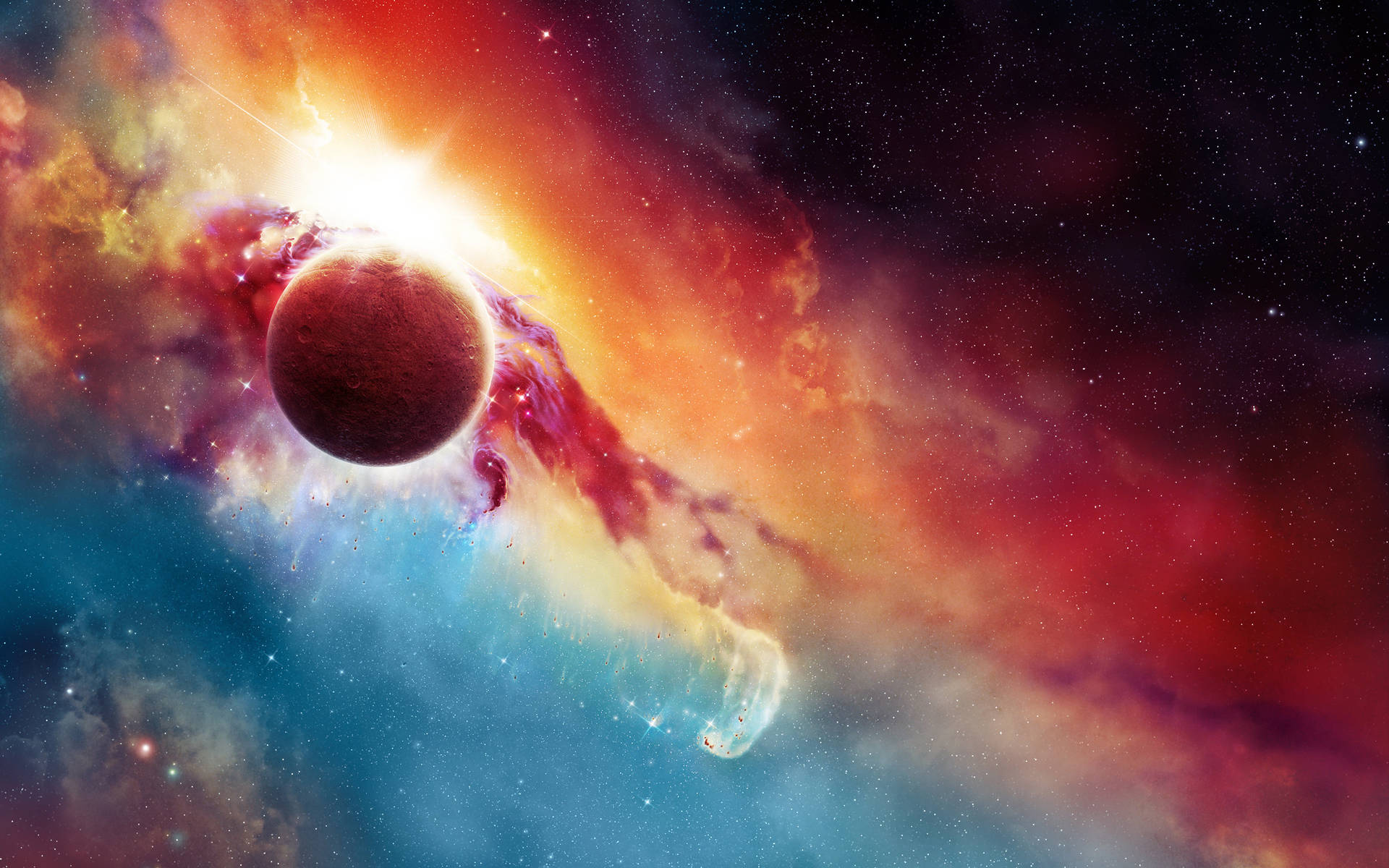 Planet And Nebula Universe Background