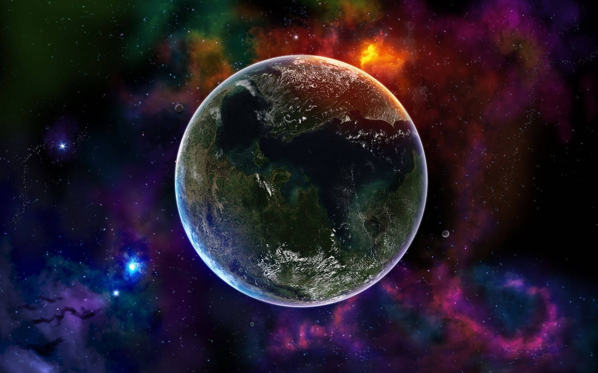 Planet Earth Cosmic Background Background