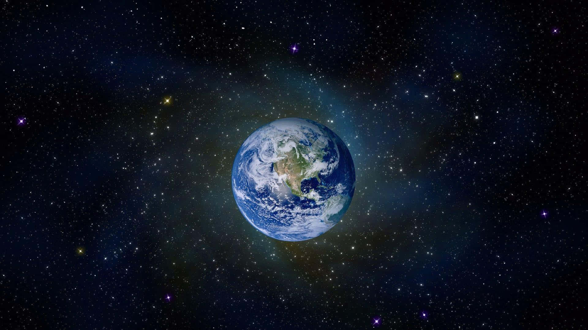 Planet Earth With The Stars Background