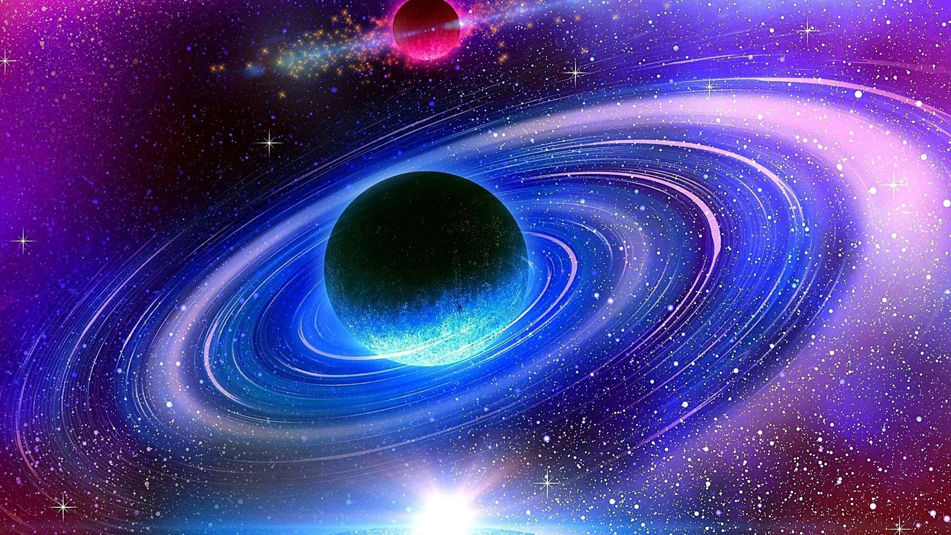 Planet In Dazzling Galaxy Background Background