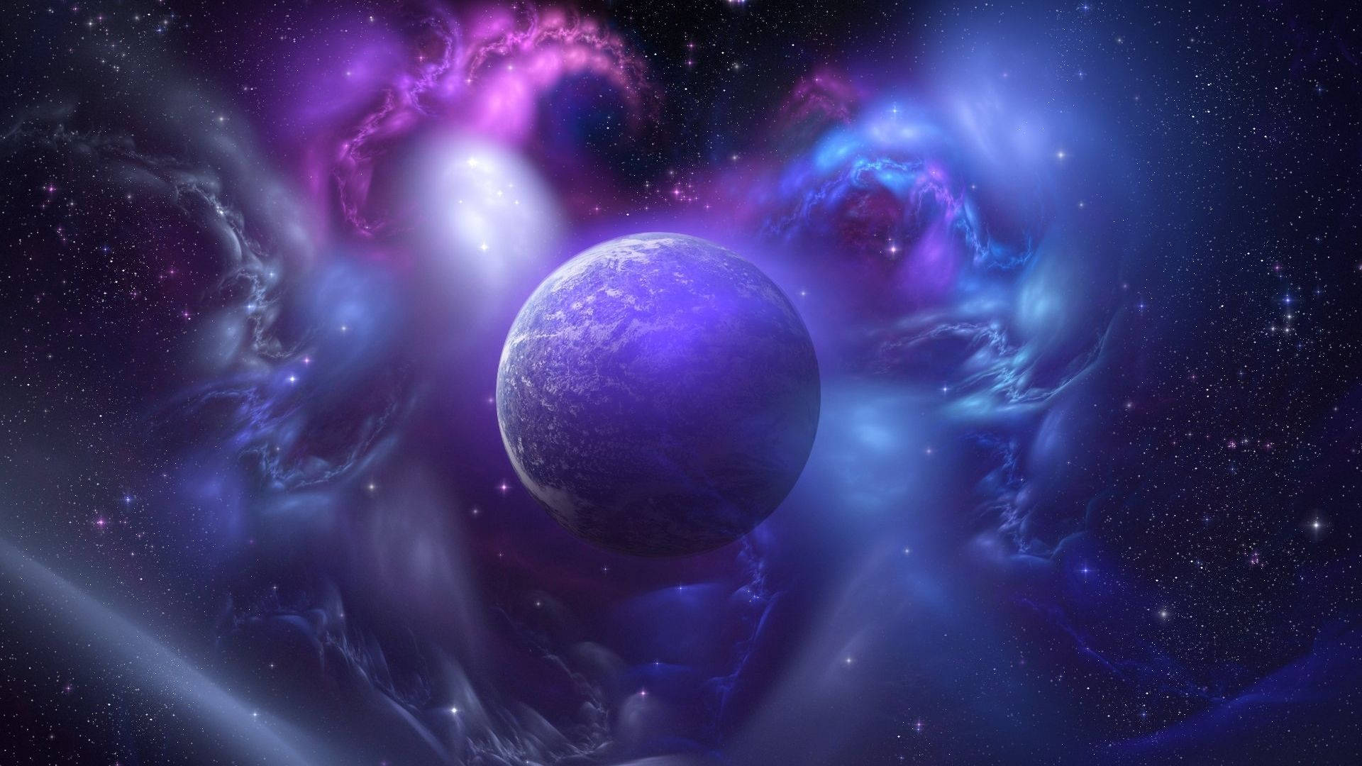 Planet In The Galaxy Background Center