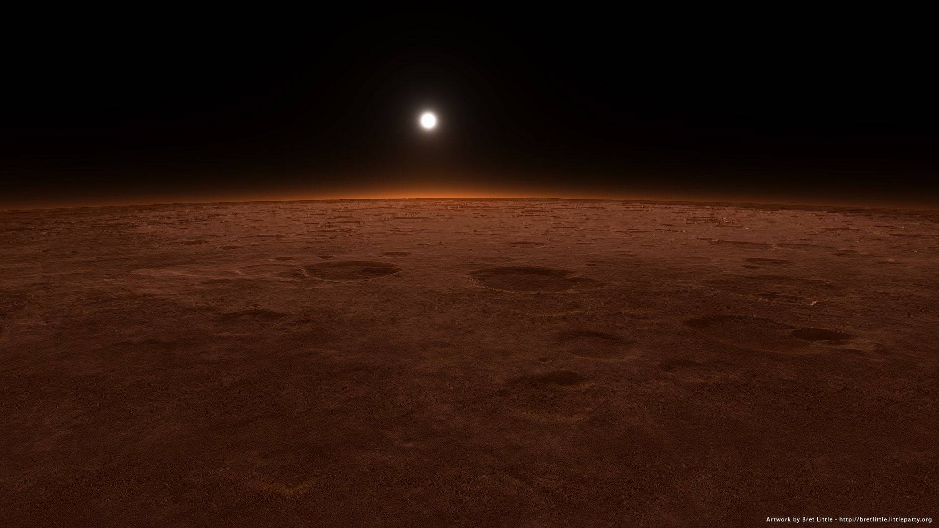 Planet Mars Digital Art Background