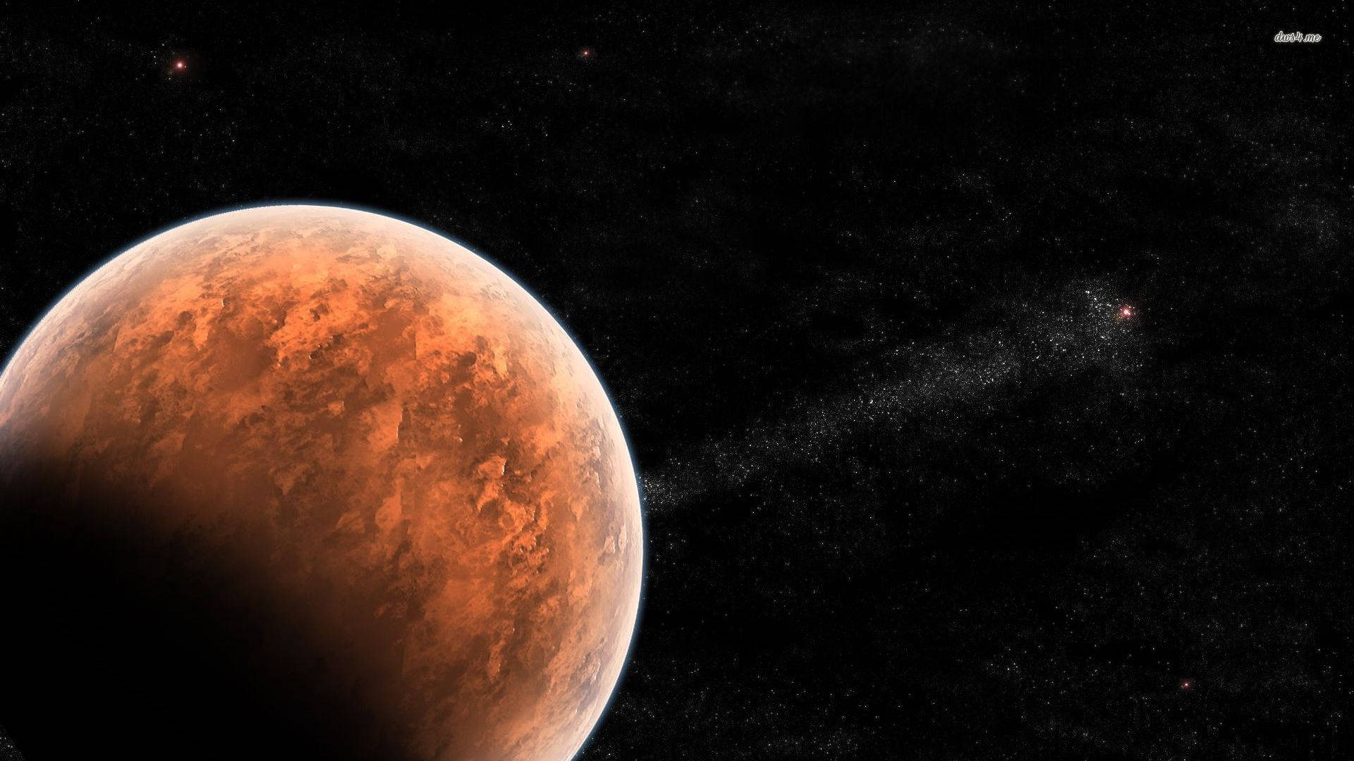Planet Mars In Solar System Background