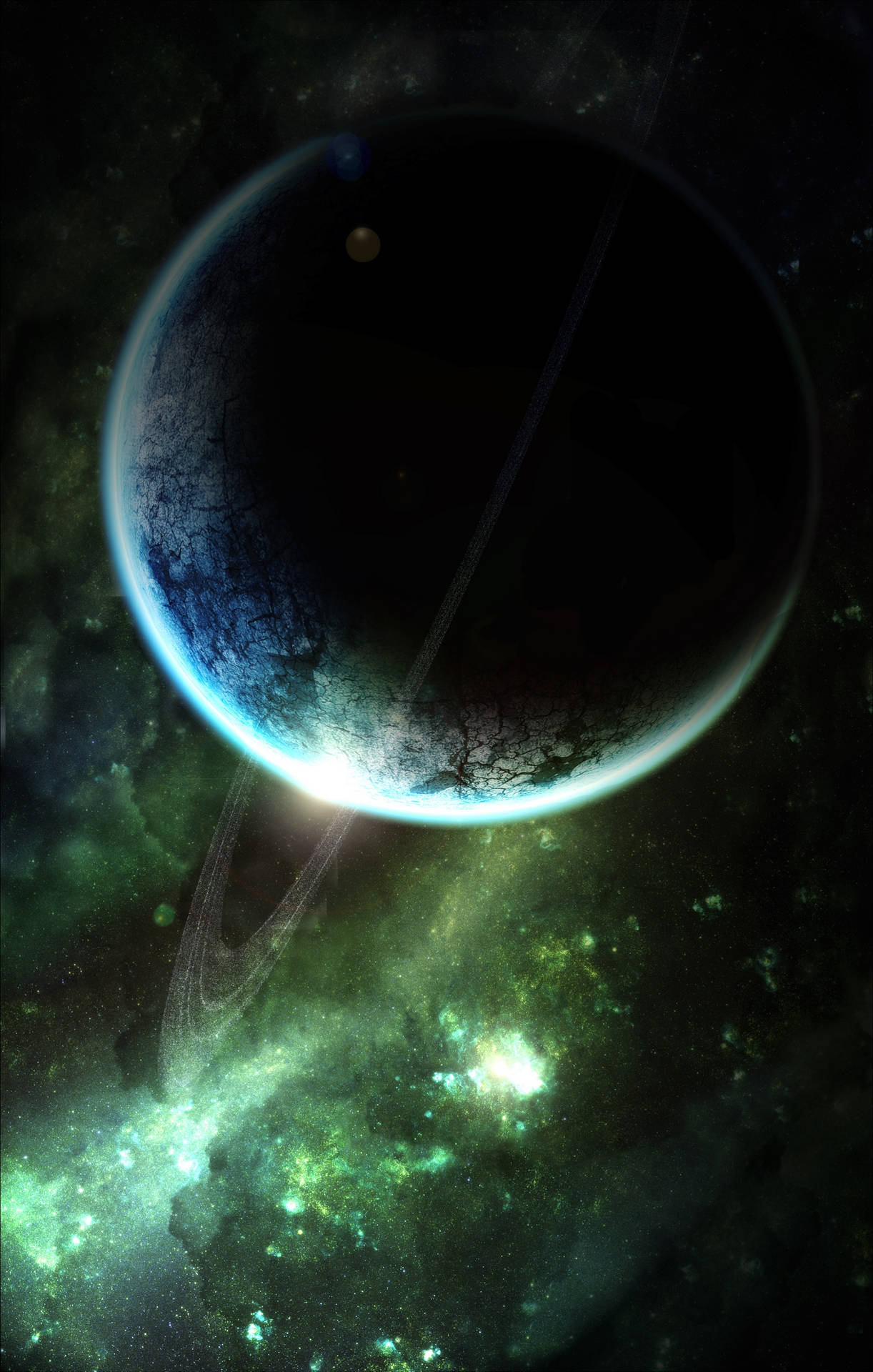 Planet Saturn Outer Space Background