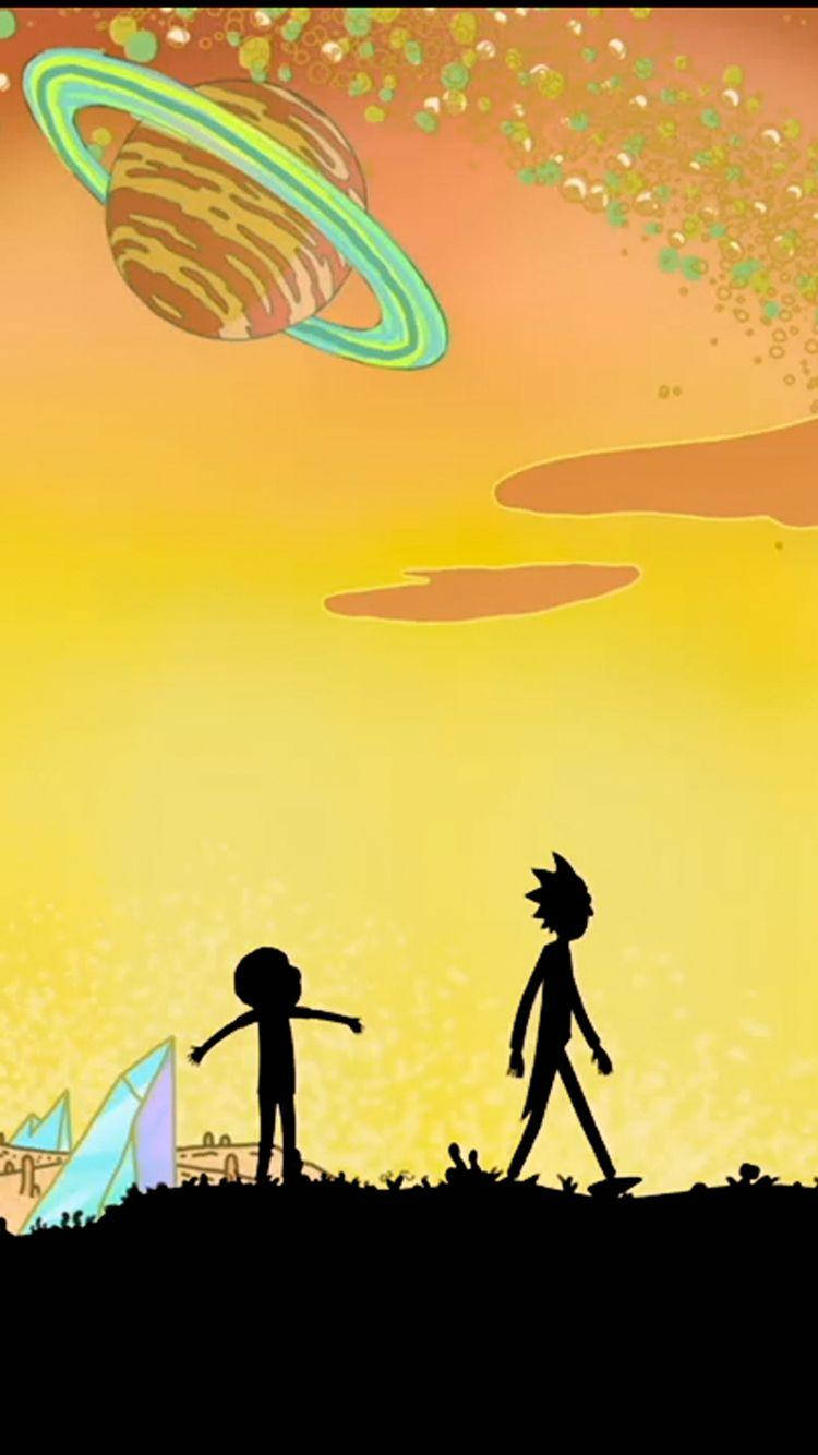 Planet Saturn Rick And Morty Iphone Background