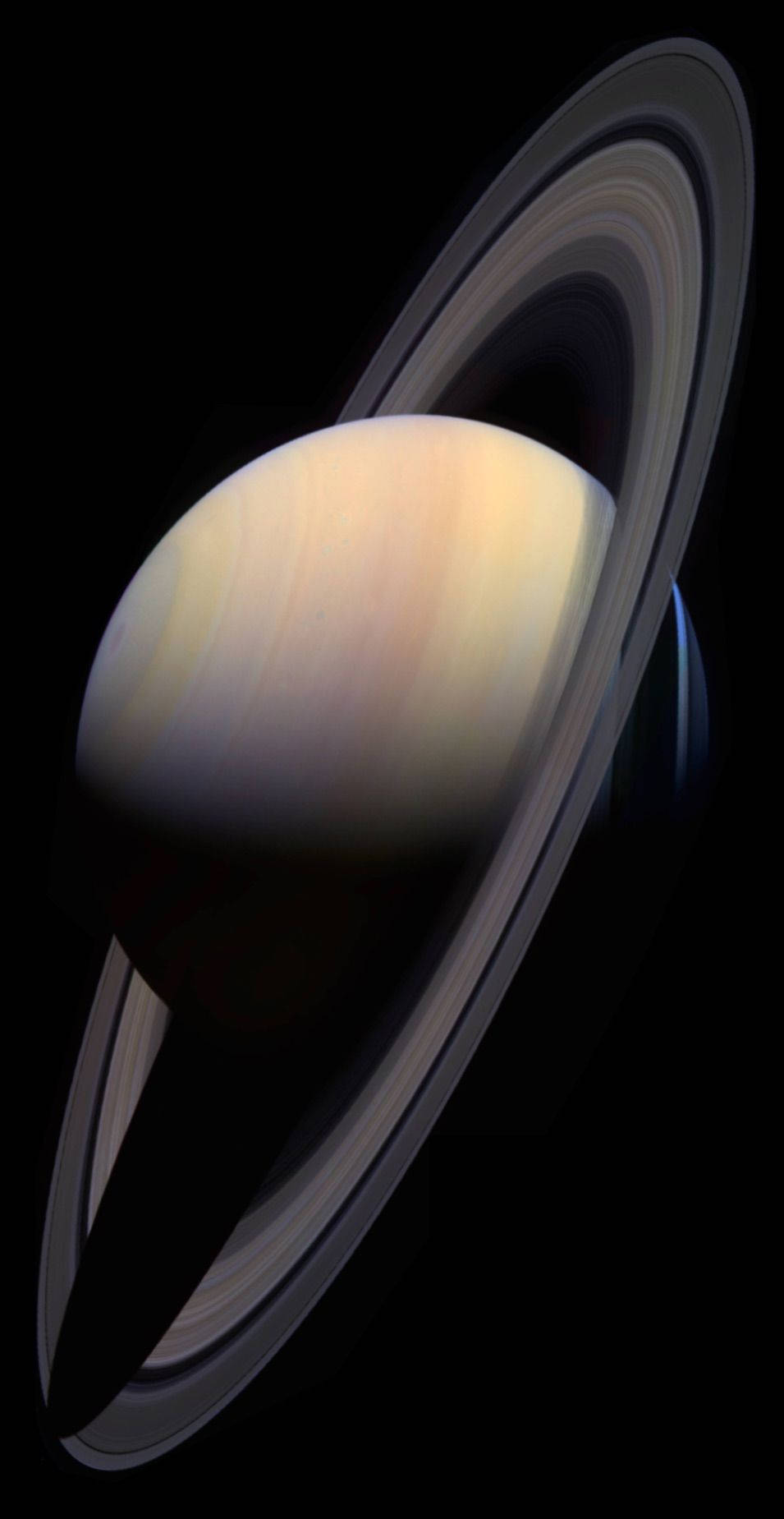 Planet Saturn With Ringlets Background
