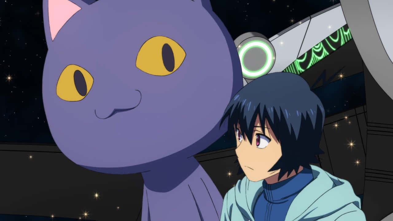 Planet With Anime Characters Space Background