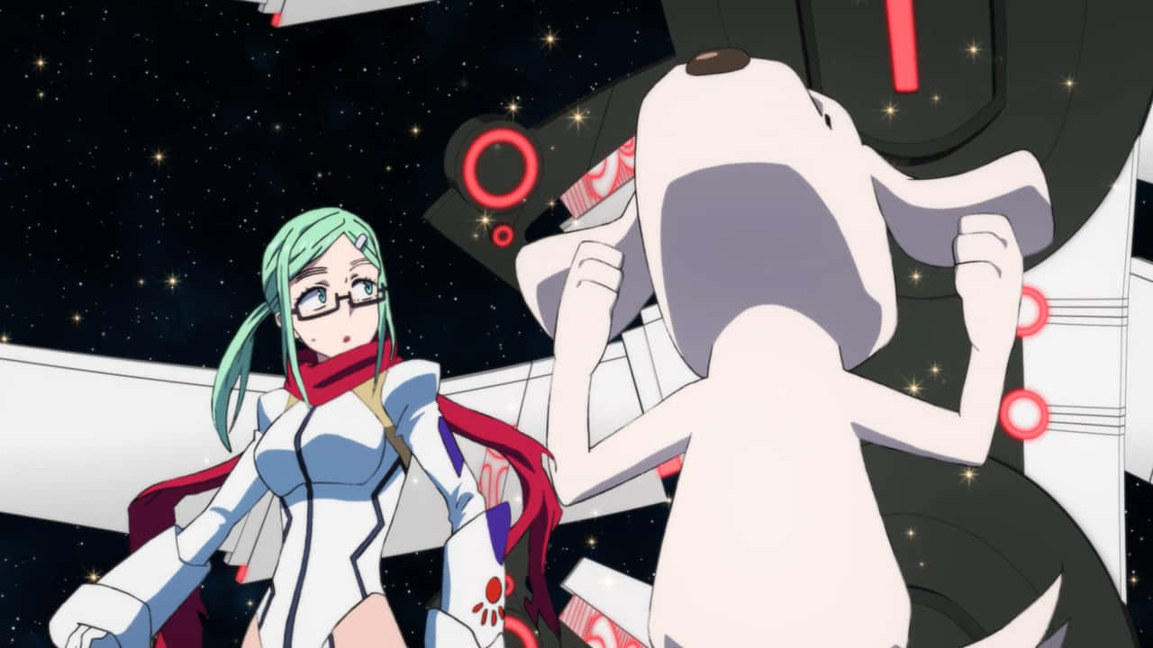 Planet With Anime Space Battle Scene