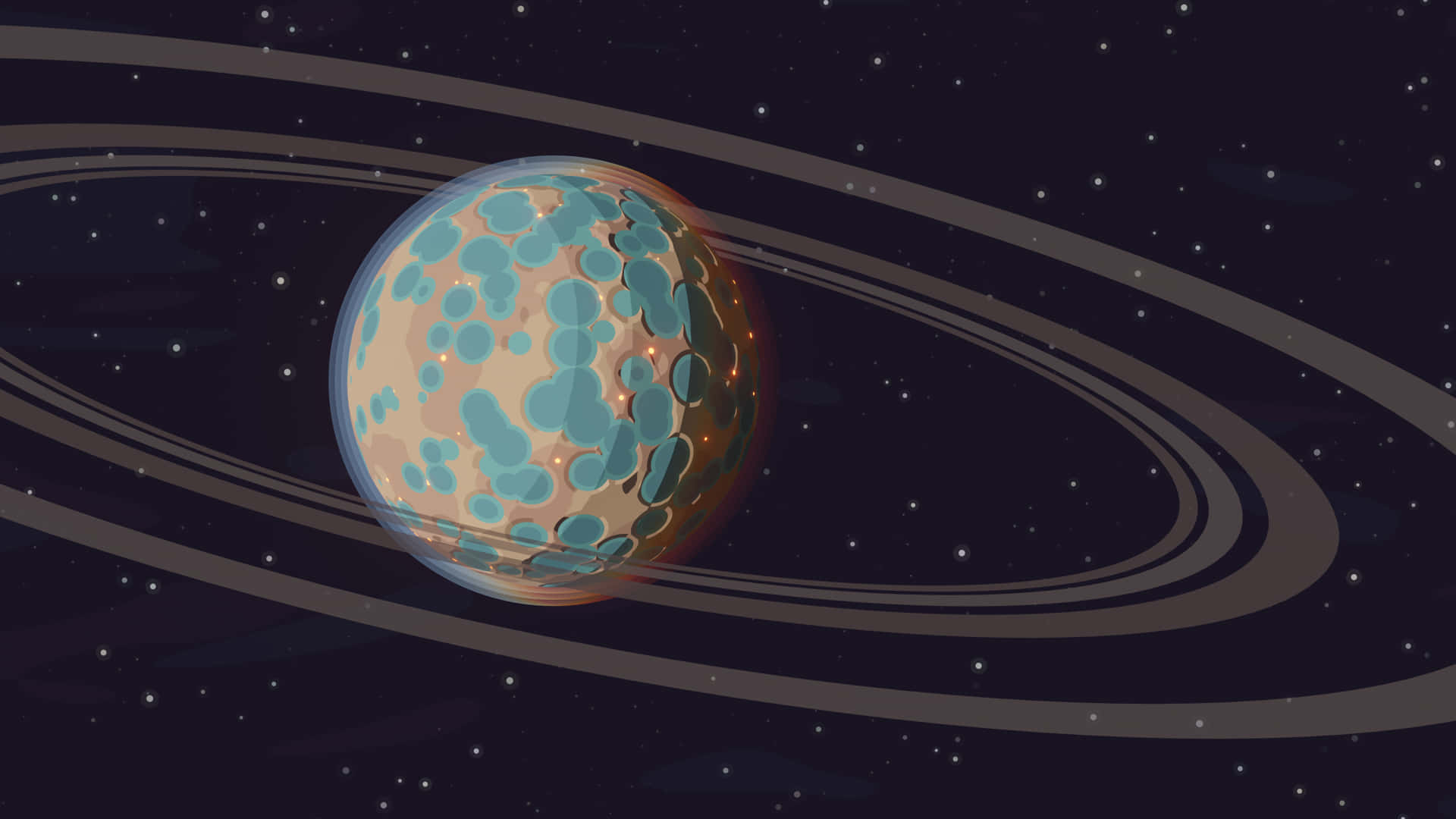 Planet_ With_ Anime_ Style_ Illustration Background