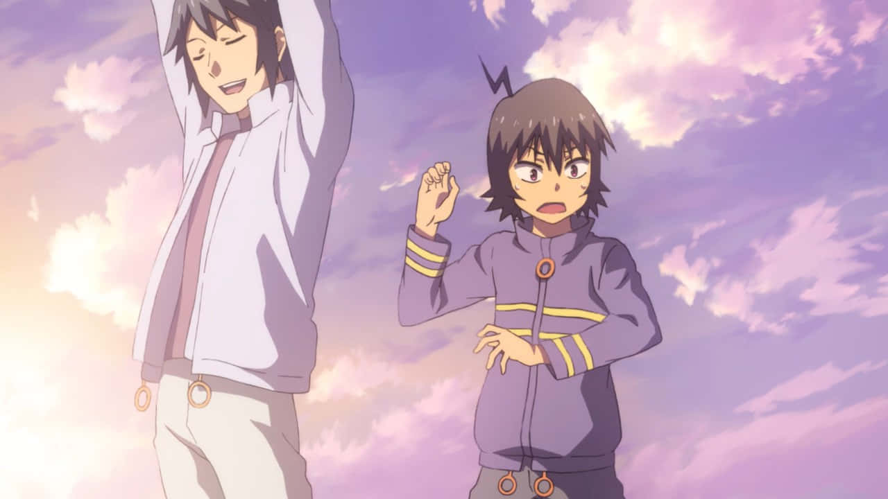 Planet_ With_ Characters_ Sunset_ Background