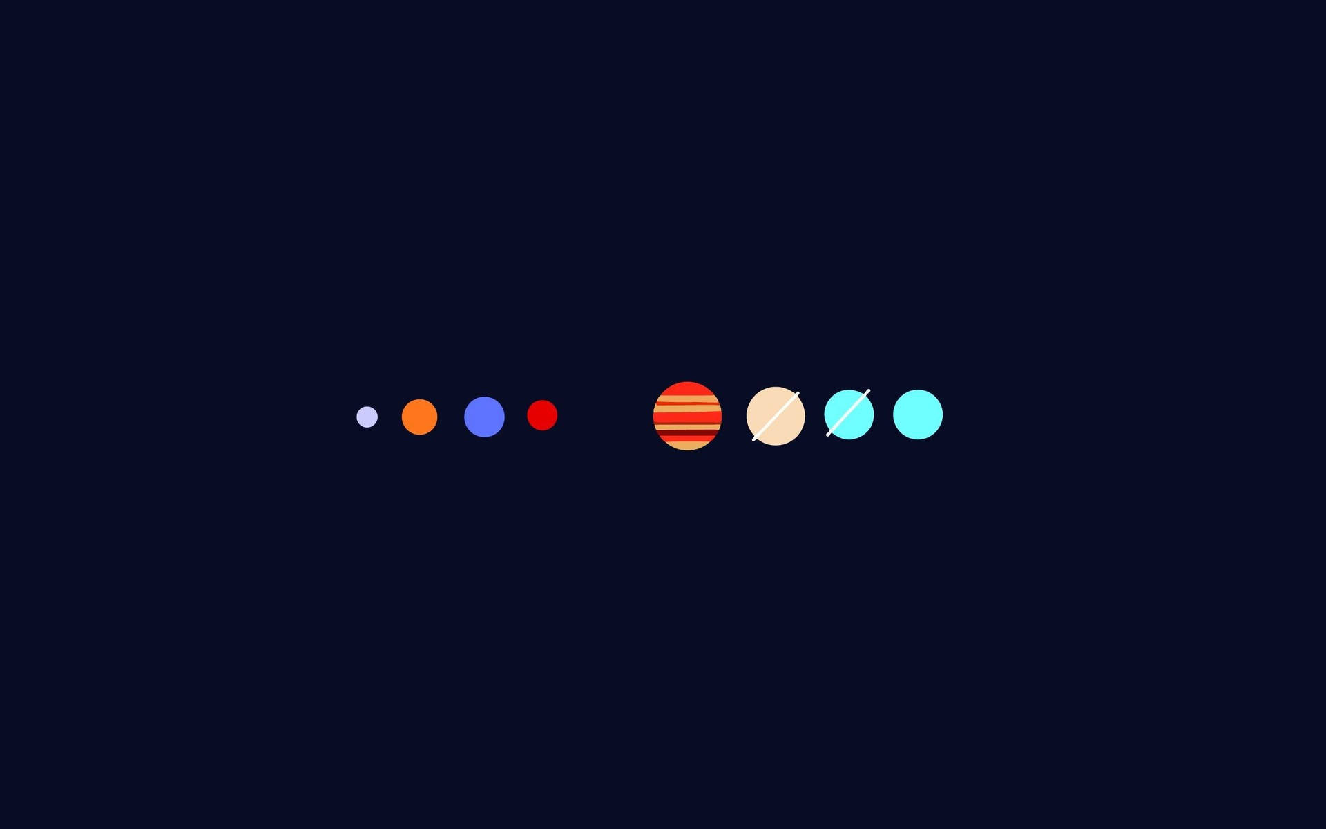 Planets Aligned Minimalist Laptop Art Background