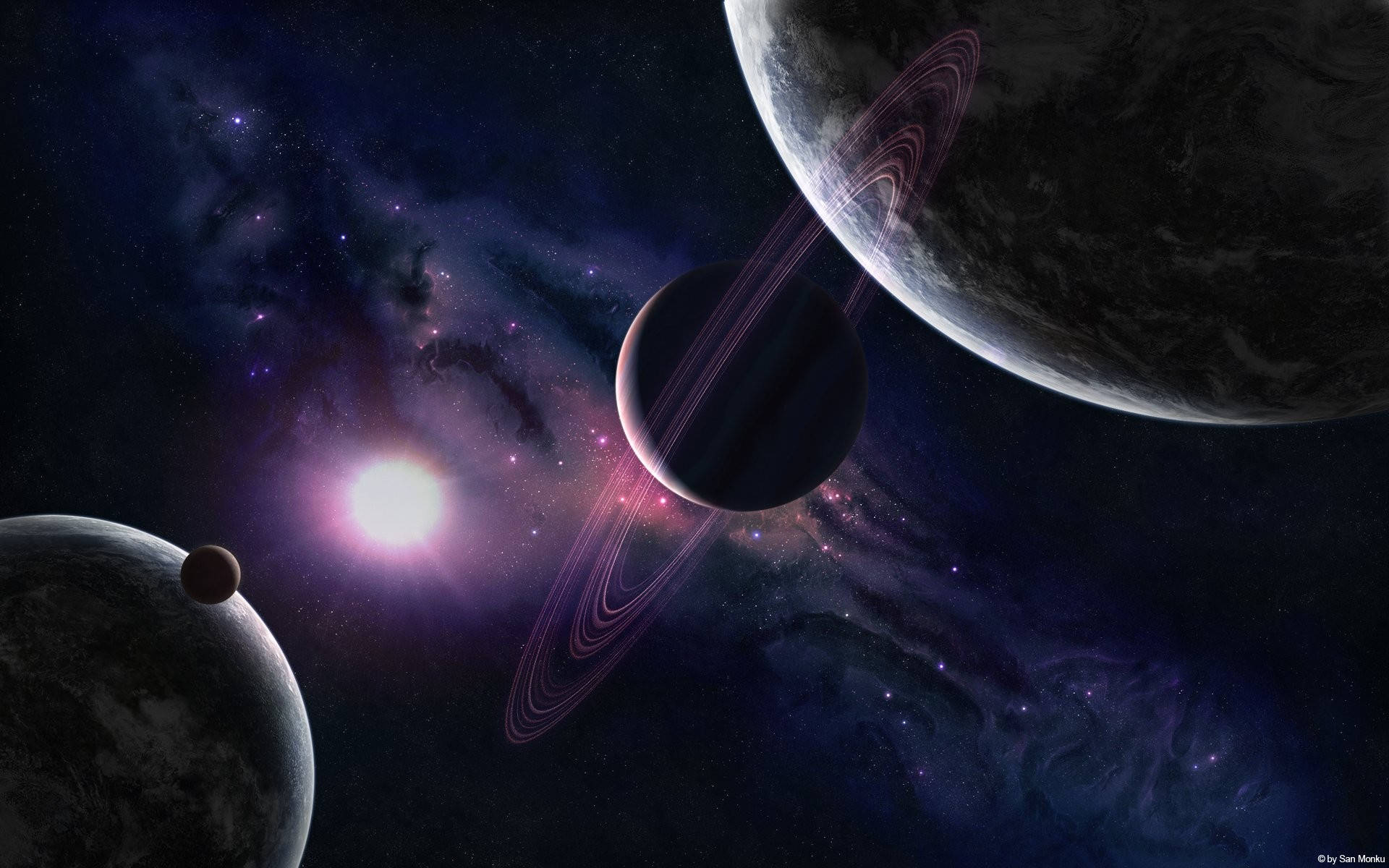 Planets In Outer Space Tumblr Desktop Background