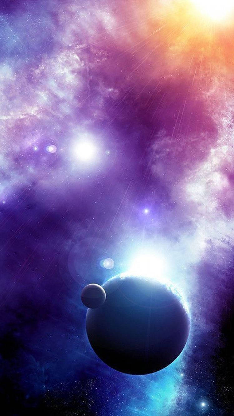 Planets In Space Iphone Background