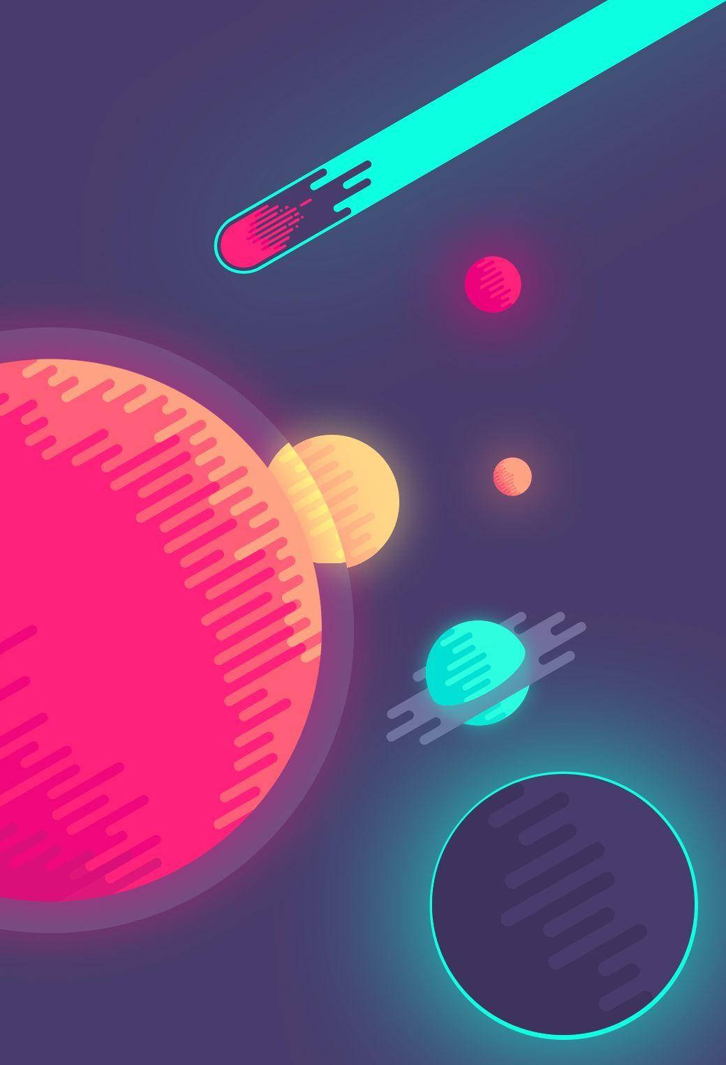 Planets Simple Phone Background