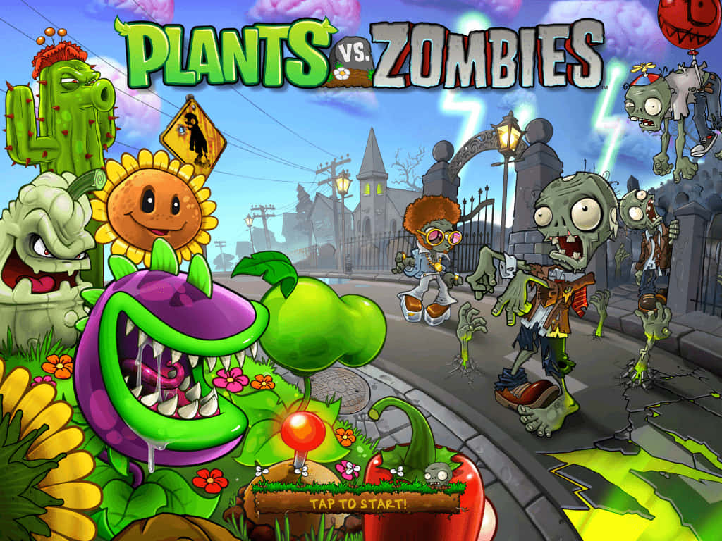 Plant The Seeds Of Victory To Defeat The Zombies Background