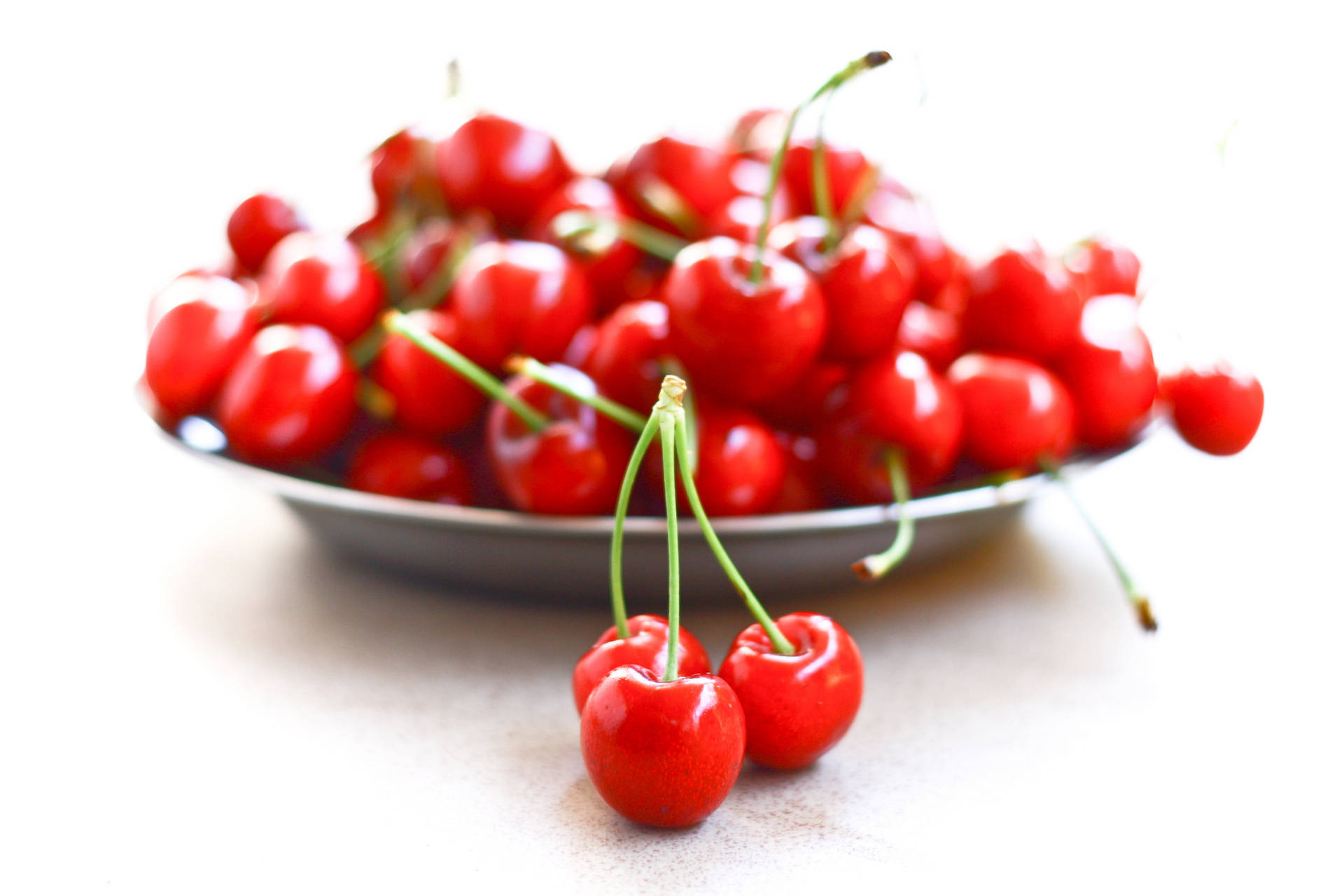 Plate Of Cherries Background