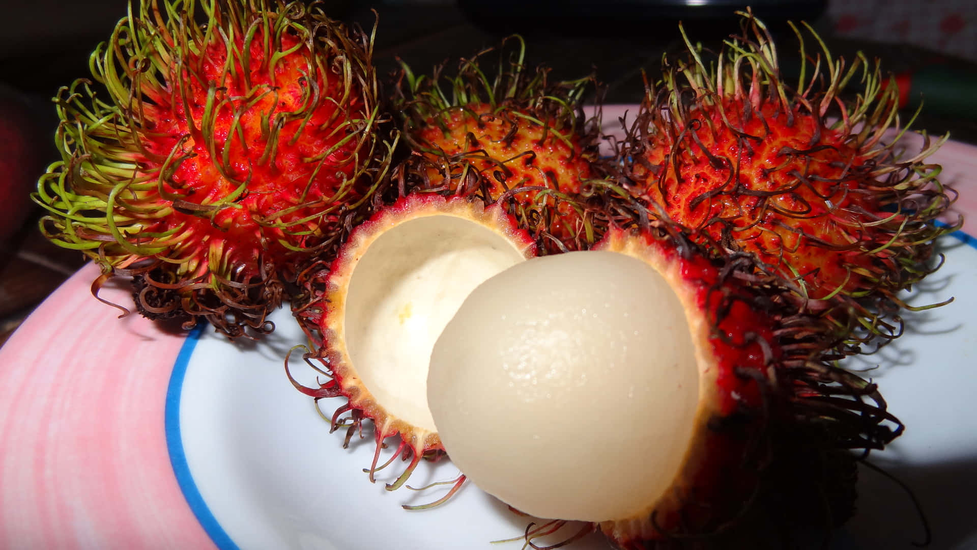 Plate Of Ripe Pulasan Fruits