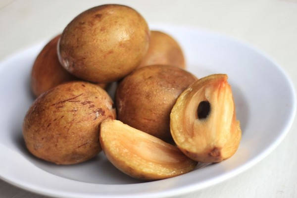 Plate Of Sapodilla Fruits