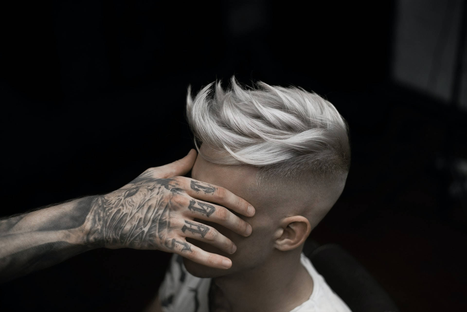 Platinum Blonde Mens Haircut Skin Fade