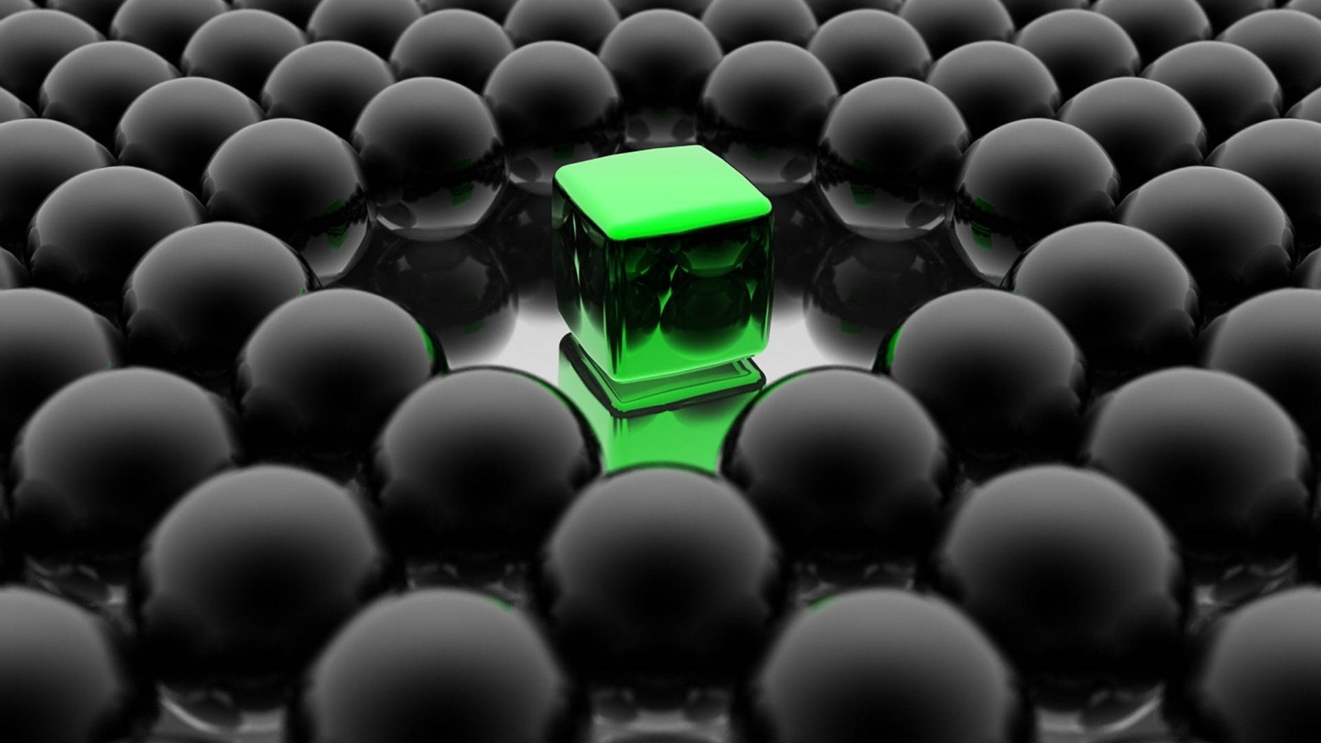 Platonic Solid Surrounded With Balls Background