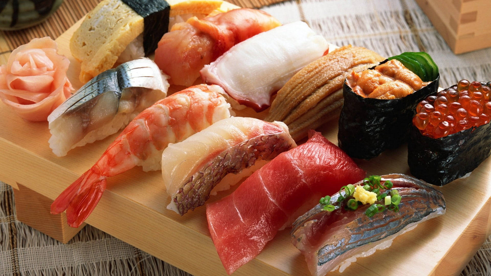 Platter Of Oriental Sushi Background