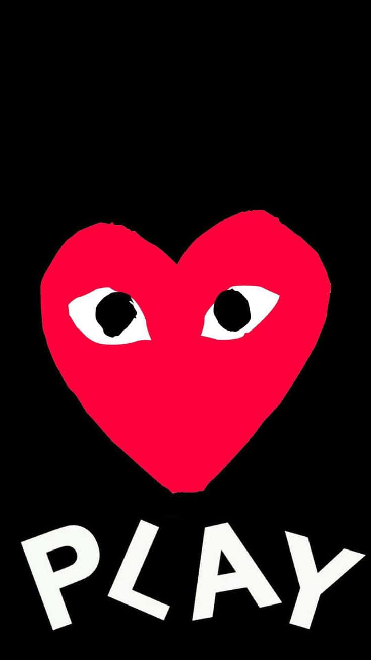 Play Logo With A Red Heart Background