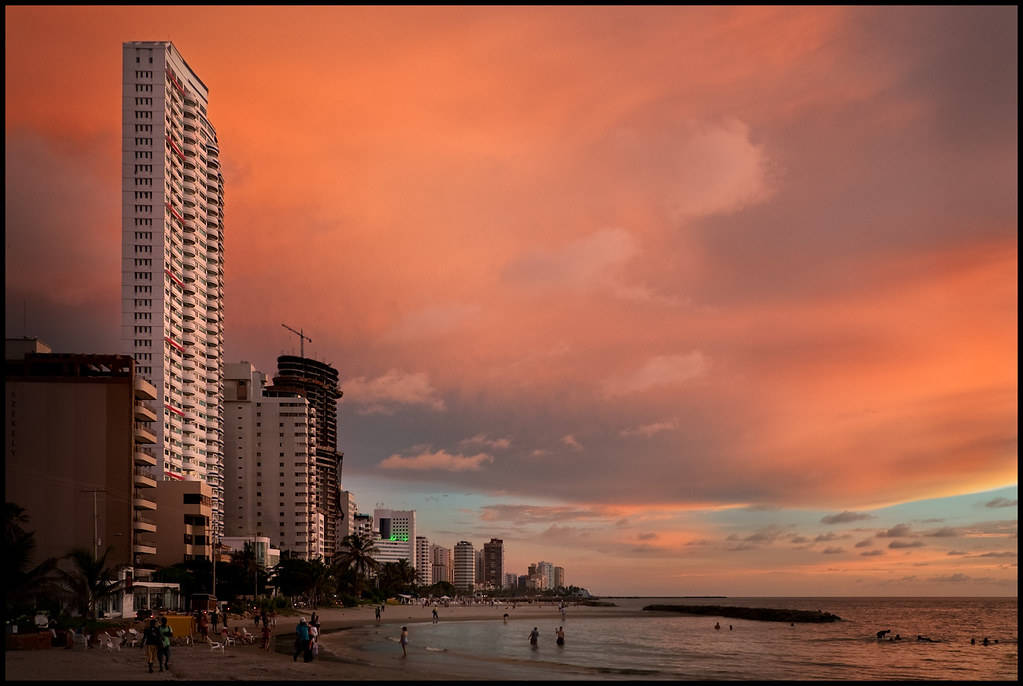 Playa De Bocagrande In Cartagena Colombia Background