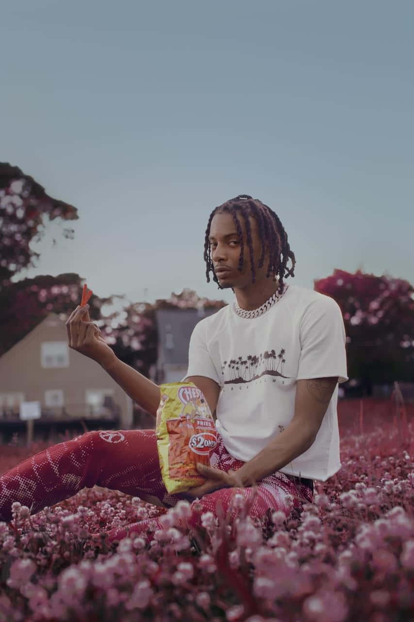 Playboi Carti In Flower Fields Aesthetic Rapper