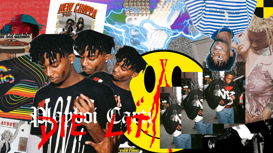 Playboi Carti Poses For The Camera At The Pc Music | Photo: Wallpapers.com Background