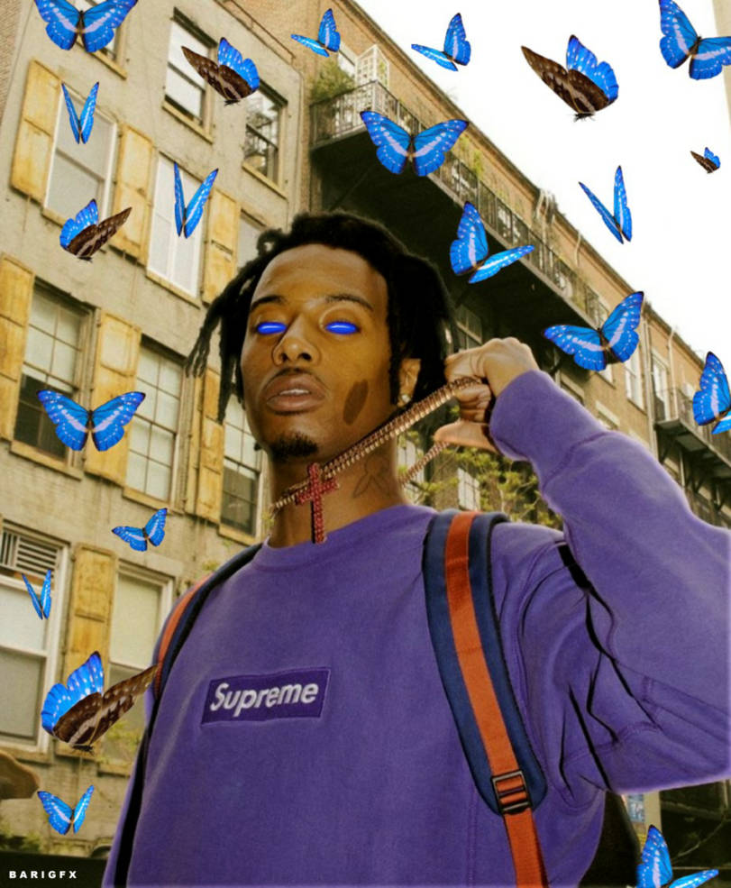 Playboi Carti Surrounded By Butterflies