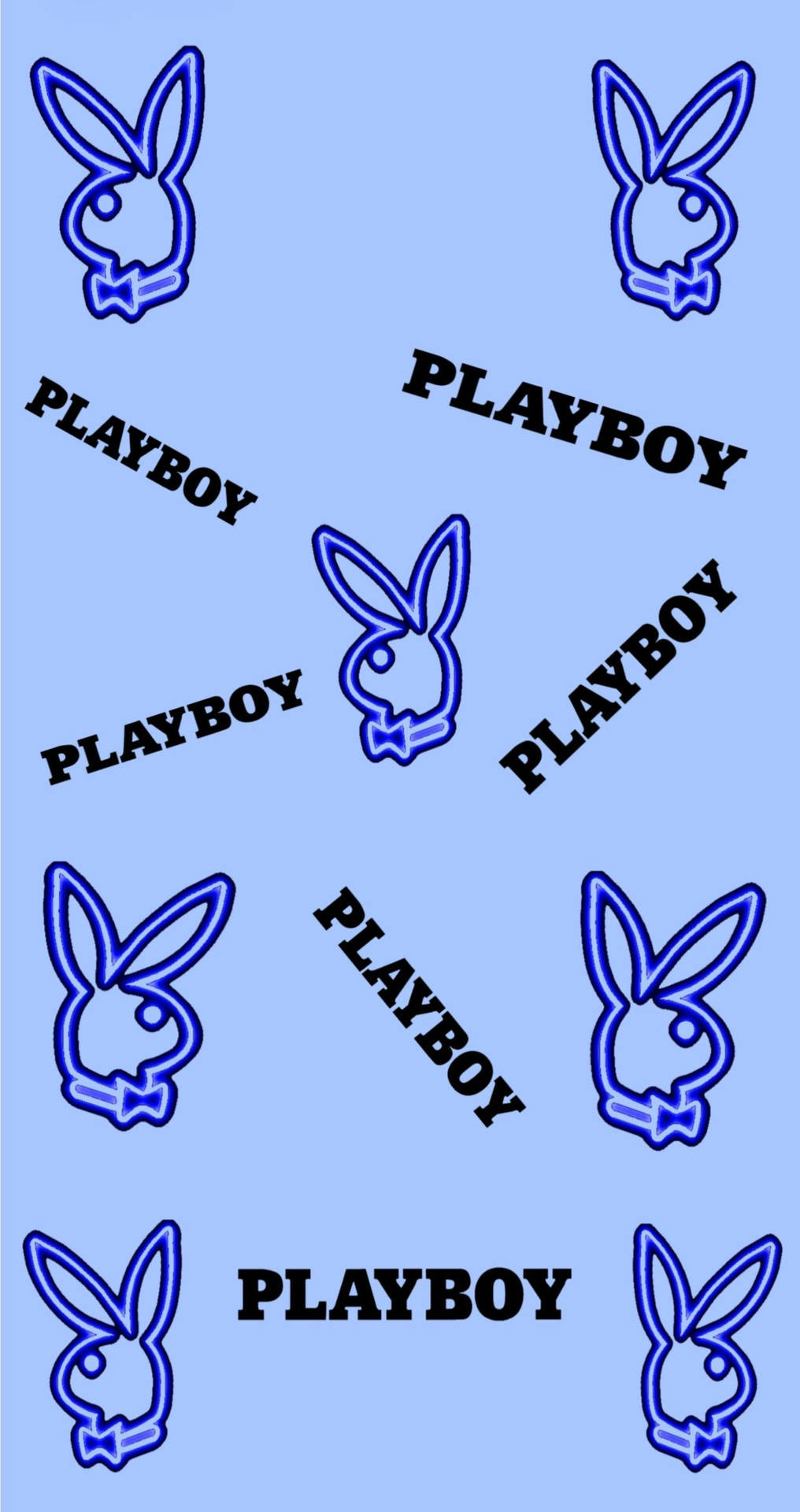 Playboy Aesthetic Blue Logo Background