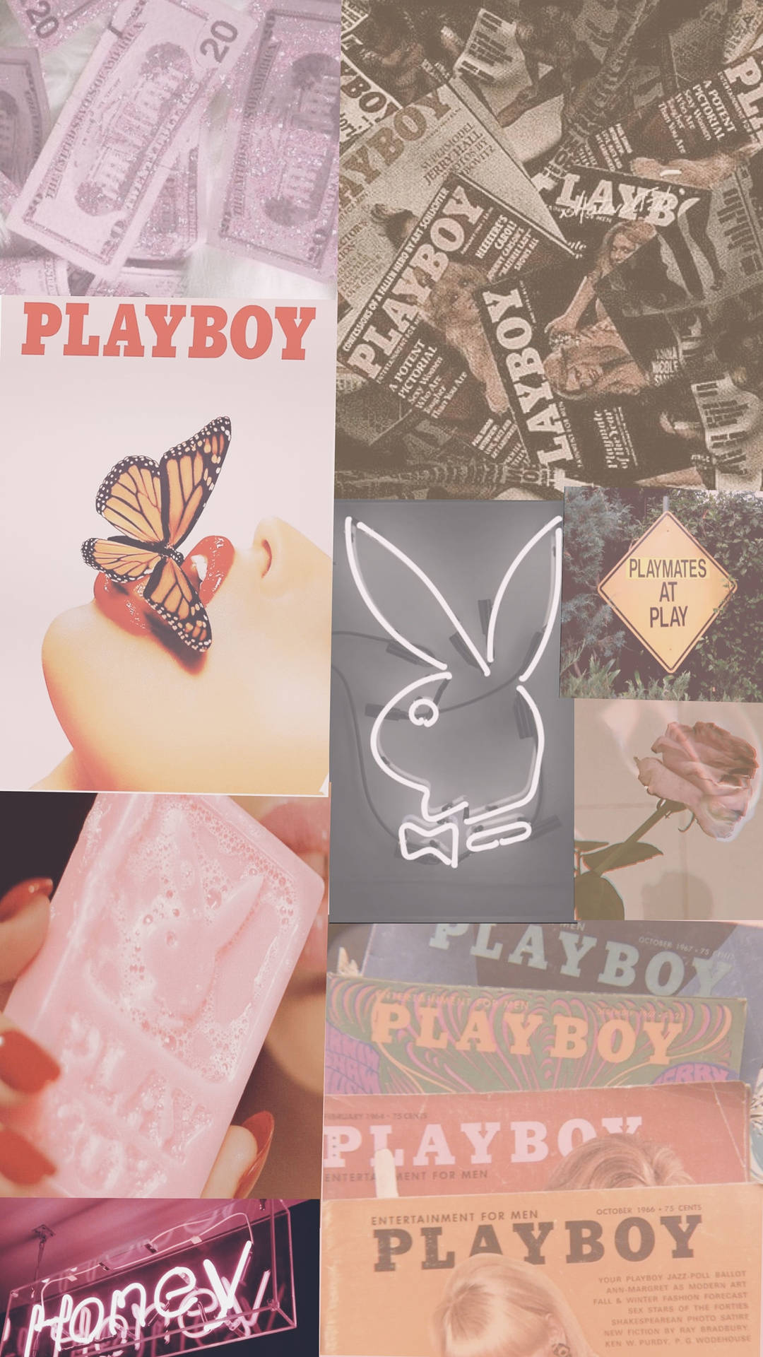 Playboy Aesthetic Collage Background